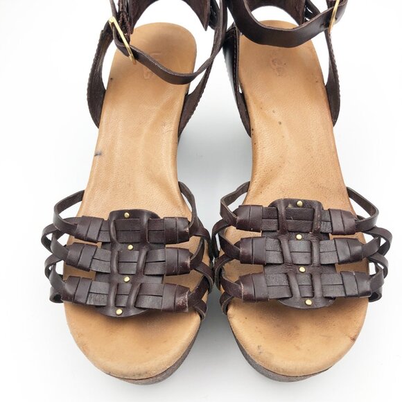 UGG Farrah Y2K Platform Wedge Brown Strappy Sandals Womens 6 - Picture 6 of 11